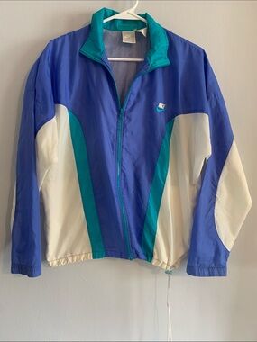 NIKE VINTAGE Blue, Teal & White Colorblock Windbreaker Jacket